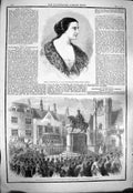 Original Old Antique Print 1861 Guerrabella English Opera Statue Londonderry