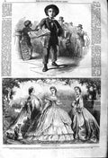 Original Old Antique Print 1862 Paris New Year Fashion Newspaper Boy Stree 19th