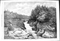 Original Old Antique Print 1862 Natural Steps River Montmorency Quebec Canada