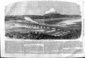 Old Antique Print 1862 Wrought Iron Lattice Bridge Ebro River Train Spain 19th