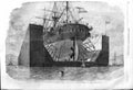 Original Old Antique Print 1862 Floating Pontoon Dock Ship Rennie Spain 19th