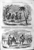 Original Old Antique Print 1862 New Zealand Maori Exodus Disputing Right Te 19th