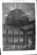 Original Old Antique Print 1862 International Exhibition Building Horticultural