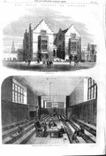 Original Old Antique Print 1862 Harrow School England Fourth-Room Teachers 19th