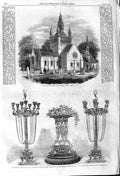 Old Antique Print 1862 Whippingham Church Isle Wight Thomas Gibson Taxes 19th
