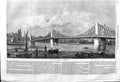 Original Old Antique Print 1862 View New Bridge Lambeth Engineering London 19th