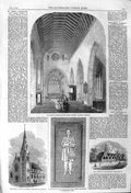 Original Old Antique Print 1862 Mary'S Collegiate Church Ireland School Ashton