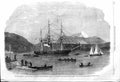 Original Old Antique Print 1862 Vancouver Island Columbia Harvey Ships Plumper