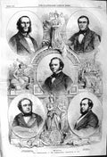 Original Old Antique Print 1862 Duke Buckingham Dilke Granville Baring Fairburn