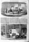 Antique Old Print *3746 1862 Australian Ox Tooran Goods Exhibition Building