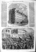 Original Old Antique Print 1862 Lodging-House Columbia Burdett Coutts Plymouth