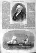 Old Antique Print 1862 Andrew Reed Paddle-Wheel Steamer Ship Investigator 19th