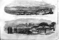 Original Old Antique Print 1862 War America Camp Winfield Hatteras Carolina