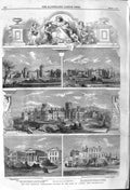 Original Old Antique Print 1862 Andrew Reed Orphan Asylum Hospital Inc Victorian
