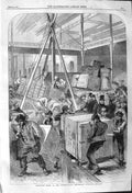 Antique Print *3752 1862 Receiving Goods International Exhibition Building