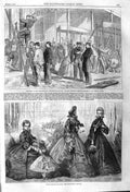 Original Old Antique Print 1862 Paris Fashion International Exhibition Building