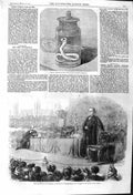 Old Antique Print 1862 Python Snake Testimonial Plate Charles Kean James 19th