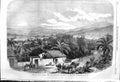 Old Antique Print 1862 View Jalapa Mexico Road Vera Cruz Houses Mountains 19th