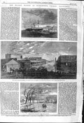 Old Antique Print 1862 Floods Sacramento California Ship Schubric Levee 19th