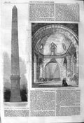 Original Old Antique Print 1862 Luxor Obelisk Concorde Paris Chantilly 19th