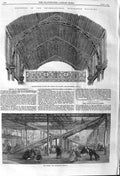 Original Old Antique Print 1862 International Exhibition Building St Victorian