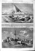 Original Old Antique Print 1862 Prince Wales Egypt Djizeh Suez Pyramid Ni 19th
