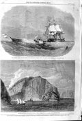 Old Antique Print 1862 H.M.S. Diadem American Ship Saguenay River Canada 19th