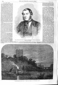 Original Old Antique Print 1862 Salmon Poaching Tweed Fishing Mr. John Nesbit