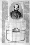 Original Old Antique Print 1862 Captain Cowper Phipps Coles Inventor Three 19th
