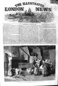 Original Old Antique Print 1862 Family Home Convalescent Children Dog Flemish