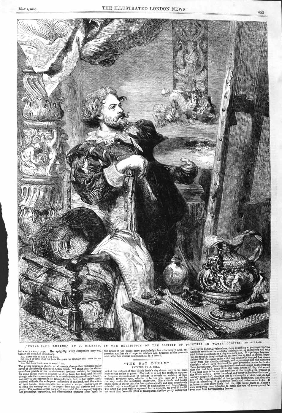 Original Old Antique Print 1862 Peter Paul Rubens Artist Gilbert 19th