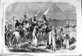 Original Old Antique Print 1862 Prince Wales Egypt Encampment Dijeh Pyramids