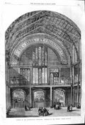 Old Antique Print 1862 International Exhibition Western Annexe Entrance 19th