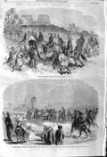 Old Antique Print 1862 Prince Wales Egypt Edfou Temple Jereed Arab Chiefs 19th