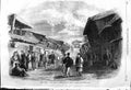 Old Antique Print 1862 Hama Metze Japan Station Jeddo Guard Japanese Inn 19th