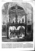 Original Old Antique Print 1862 Interior Dom Lubeck Architecture Samuel Read