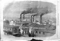 Original Old Antique Print 1862 War America General Pope Levee Cairo Halleck