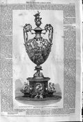 Original Old Antique Print 1862 Queen England Vase International Exhibition
