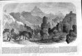 Original Old Antique Print 1862 View Great Wall China Pass Sha-Po-Yu Mountains