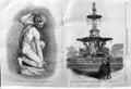 Old Antique Print 1862 Cupid Michael Angelo Statue Fountain Horticultural 19th