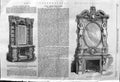 Original Old Antique Print 1862 Bookcase Hindley Chimneypiece Furniture Jackson