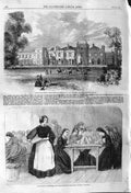 Original Old Antique Print 1862 Panshanger House Earl Cowper Woolwich Arsenal