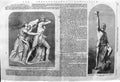 Original Old Antique Print 1862 Marble Statue Sardanapalus Flaxman Fury Athamas