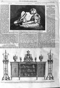 Old Antique Print 1862 Cabinet Candelabra Mansfield Sculpture Dog Child 19th