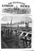 Original Old Antique Print 1862 Bursting Ditch Destruction Metropolitan Railway