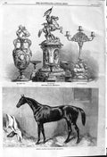Old Antique Print 1862 Ascot Prize Plate Royal Hunt Asteroid Horse Sport 19th