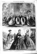 Old Antique Print 1862 Ladies Fashion Choral Festival Peterborough Choir 19th