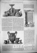 Original Old Antique Print 1862 Group Porcelain Duke Nephews Lady Godiva Ribbon