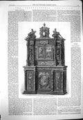 Original Old Antique Print 1862 Carved Ivory Cabinet International Exhibition