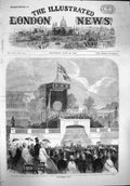 Original Old Antique Print 1862 State Ceremonial Horticultural Society Gardens